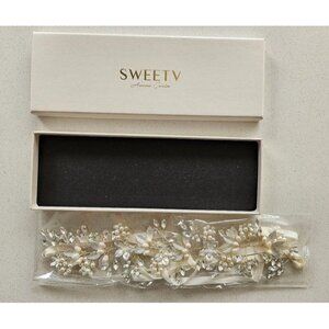 New Handmade Rhinestone Wedding Headband Flower-Leaf Bridal Headpieces